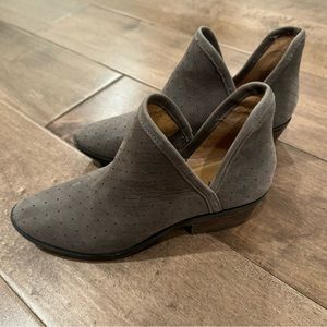 LUCKY BRAND Ankle Boots, gray suede leather - women's size 6